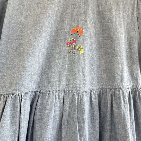 Bechamel Dress Womens S Blue Denim Floral Embroidered Western country cowgirl. - Picture 10 of 12